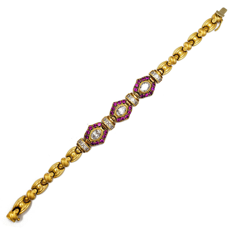 Ruby & Zirconia Fancy Bracelet (14K)