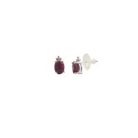 Oval Ruby Stud Earrings (14K)