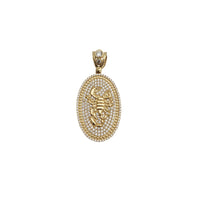Iced-Out Oval Frame Scorpion Pendant (14K)