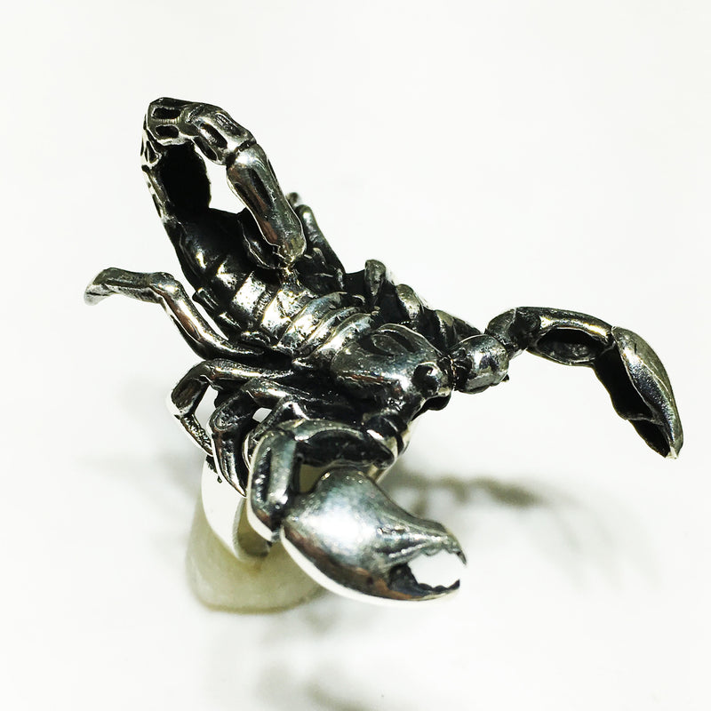 Antique-Finish Scorpion Ring (Silver) - Popular Jewelry