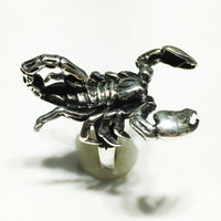 Antique-Finish Scorpion Ring (Silver)