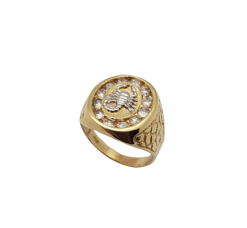 Cobbled Band Icy Scorpion Ring (14K)