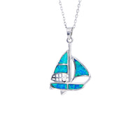 Opal Ship Necklace (Silver)