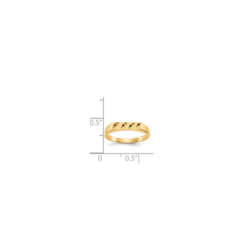 Baby-Sized Diamond Cut Rectangle Signet Ring (14K)