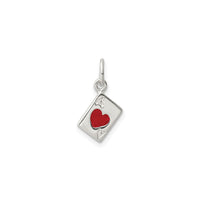 Ace of Hearts Card Pendant (Silver) front - Popular Jewelry - Njujork