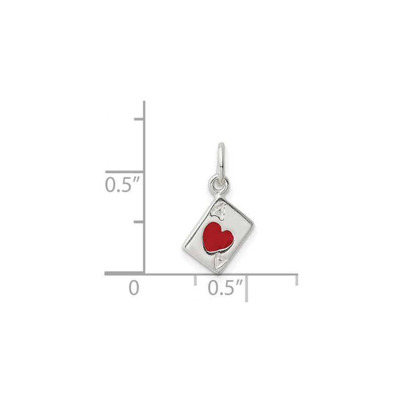 Ace of Hearts Card Pendant (Silver) scale - Popular Jewelry - New York