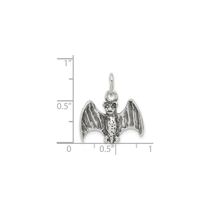 Antiqued Bat Charm (Silver) scale - Popular Jewelry - New York
