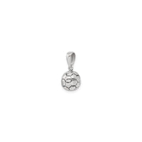 Antiqued Soccer Ball 3D Pendant (Silver) diagonal - Popular Jewelry - New York