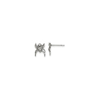 Antiqued Spider CZ Post Earrings (Silver) main - Popular Jewelry - New York
