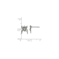 Antiqued Spider CZ Post Earrings (Silver) scale - Popular Jewelry - New York