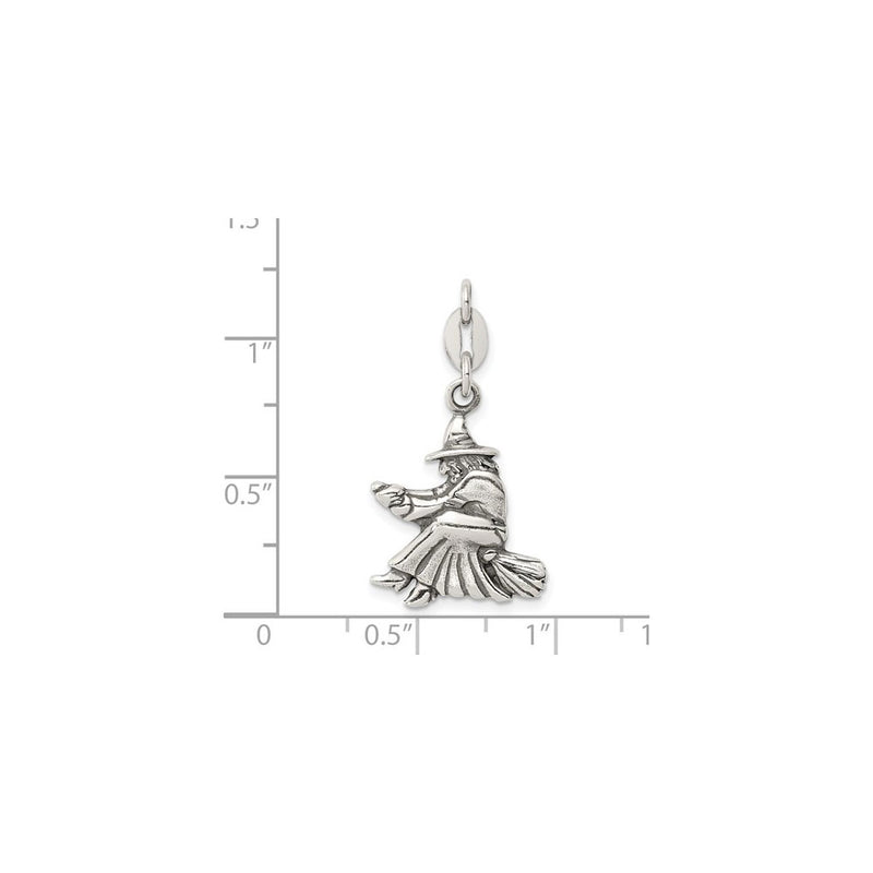Antiqued Witch Pendant (Silver) scale - Popular Jewelry - New York