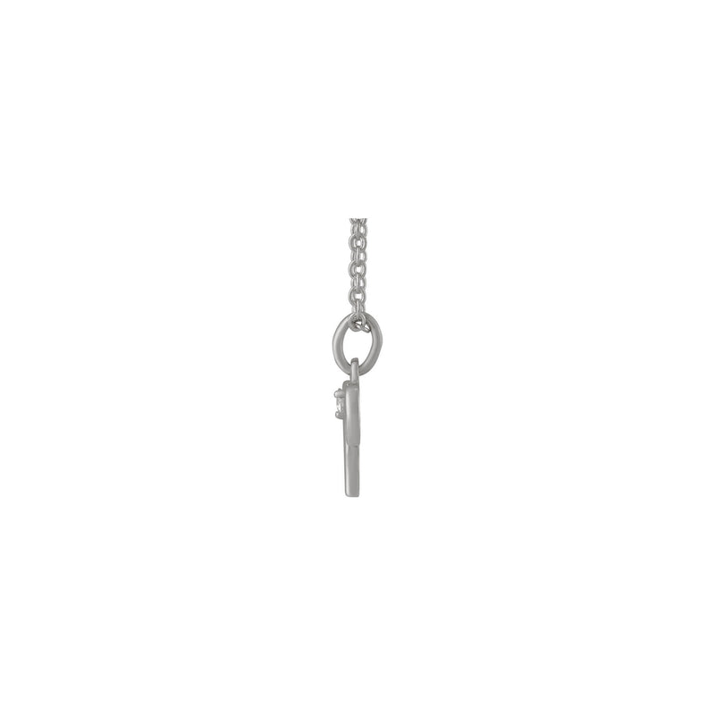 Aries Zodiac Sign Diamond Solitaire Necklace (Silver) side - Popular Jewelry - New York