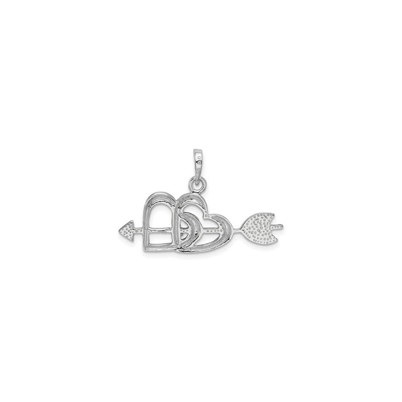 Arrow Struck Double Heart Pendant (Silver) back - Popular Jewelry - New York