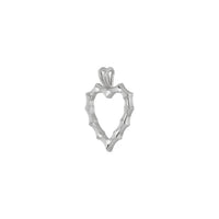 Bamboo Heart Contour Pendant (Silver) diagonal - Popular Jewelry - New York