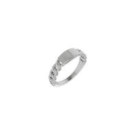 Bar Engravable Chain Link Ring (Silver) main - Popular Jewelry - New York