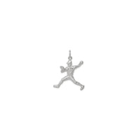 Baseball Throwing Pitcher Pendant (Silver) front - Popular Jewelry - ニューヨーク