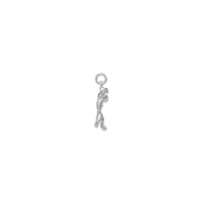 Baseball Throwing Pitcher Pendant (Silver) side - Popular Jewelry - New York