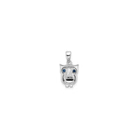 Beady Blue-Eyed Owl Pendant (Silver) back - Popular Jewelry - نیو یارک