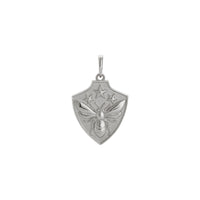 Bee Shield Pendant (Silver) front - Popular Jewelry - New York