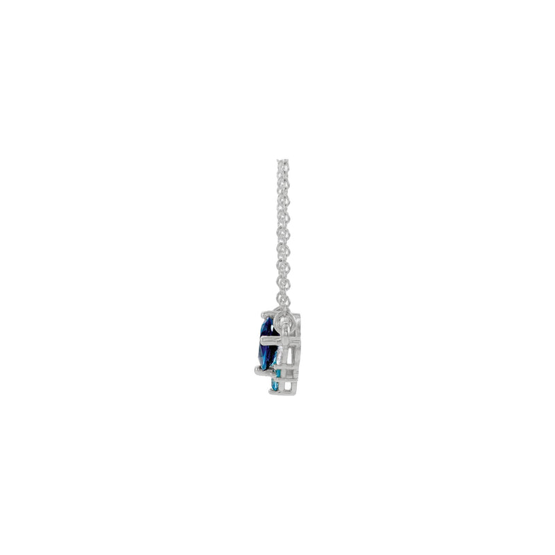 Blue Multi-Gemstone Cluster Necklace (Silver) side - Popular Jewelry - New York