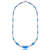 Blue Opal Graduated Necklace (Silver) Popular Jewelry - New York