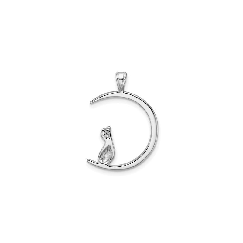 Cat on Moon Pendant (Silver) back - Popular Jewelry - New York