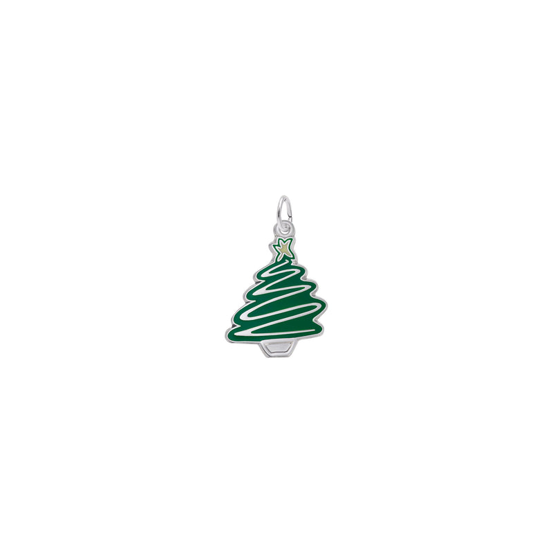 Christmas Tree Enamel Pendant (Silver) Popular Jewelry - New York