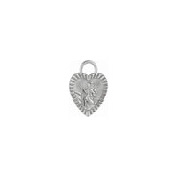 St Christopher Heart Medal Pendant (Silver) front - Popular Jewelry - New York