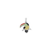 Colorful Toucan Bird Pendant (Silver) front - Popular Jewelry - New York