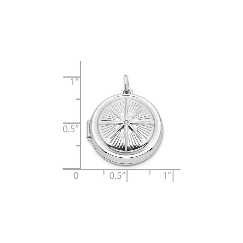 Compass Round Photo Locket (Silver) scale - Popular Jewelry - New York