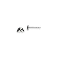 Dalmatian Puppy Friction Enamel Stud Earrings (Silver) main - Popular Jewelry - New York
