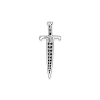 Dark Gemstones Sword Pendant (Silver) back - Popular Jewelry - New York