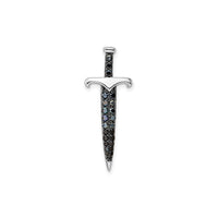 Penjoll d'espasa de pedres precioses fosques (plata) davant - Popular Jewelry - Nova York