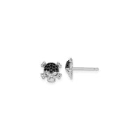 Darkened Skull Stud Earrings (Silver) main - Popular Jewelry - New York