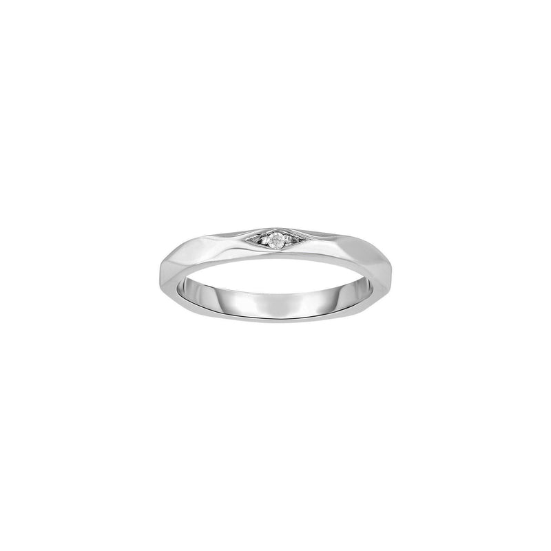 Diamond Accented Wave Ring (Silver) main - Popular Jewelry - New York
