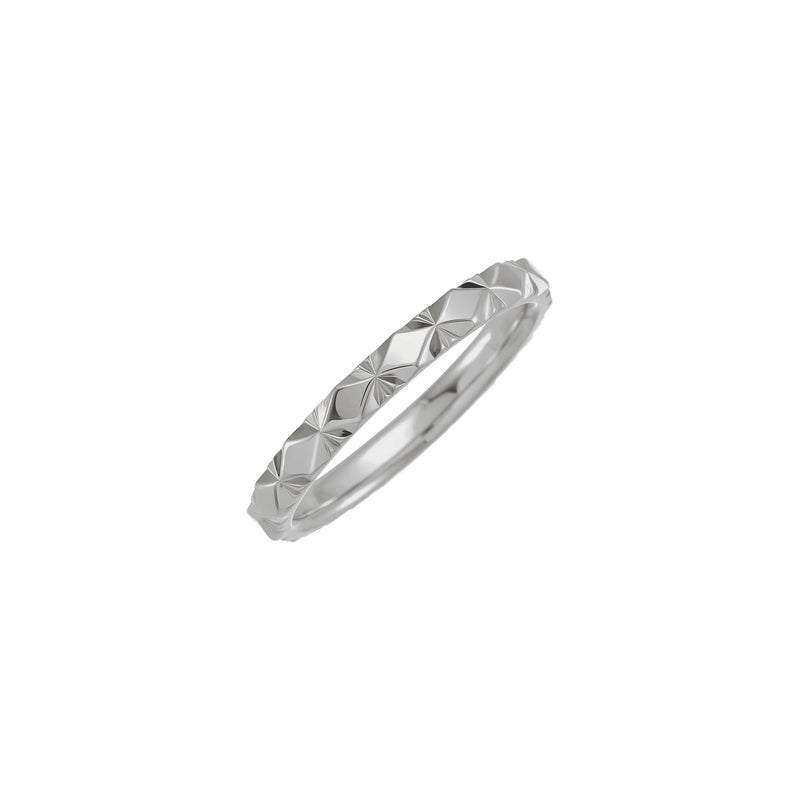 Diamond Faceted Pattern Ring (Silver) main - Popular Jewelry - New York