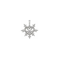 Алмазны кулон у выглядзе сэрца Маці Божай Смуткуючай (белы 14K) спераду - Popular Jewelry - Нью-Ёрк