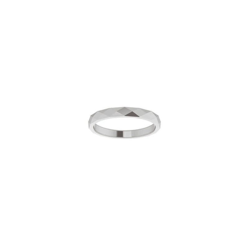 Diamond Pattern Ring (Silver) front - Popular Jewelry - New York