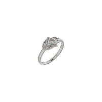 Diamond Sideways Hamsa Ring (Silver) main - Popular Jewelry - New York
