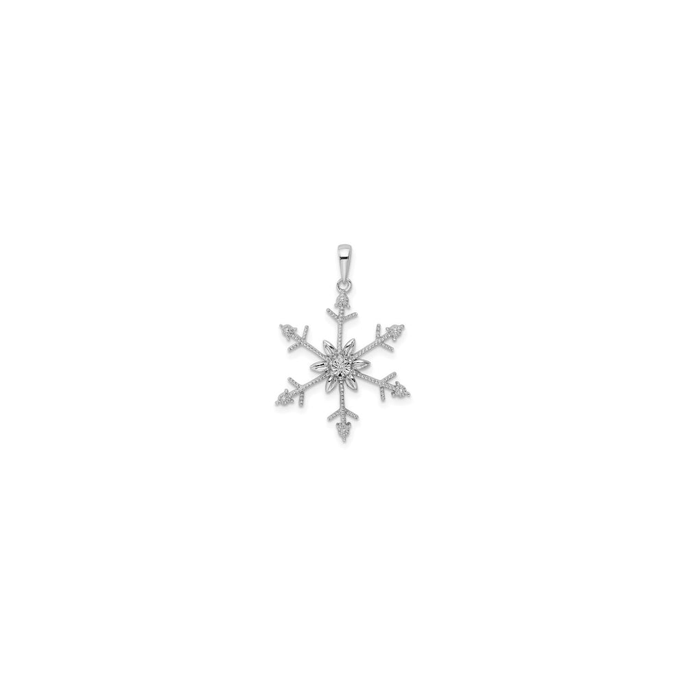 Diamond Snowflake Pendant (Silver) front - Popular Jewelry - New York