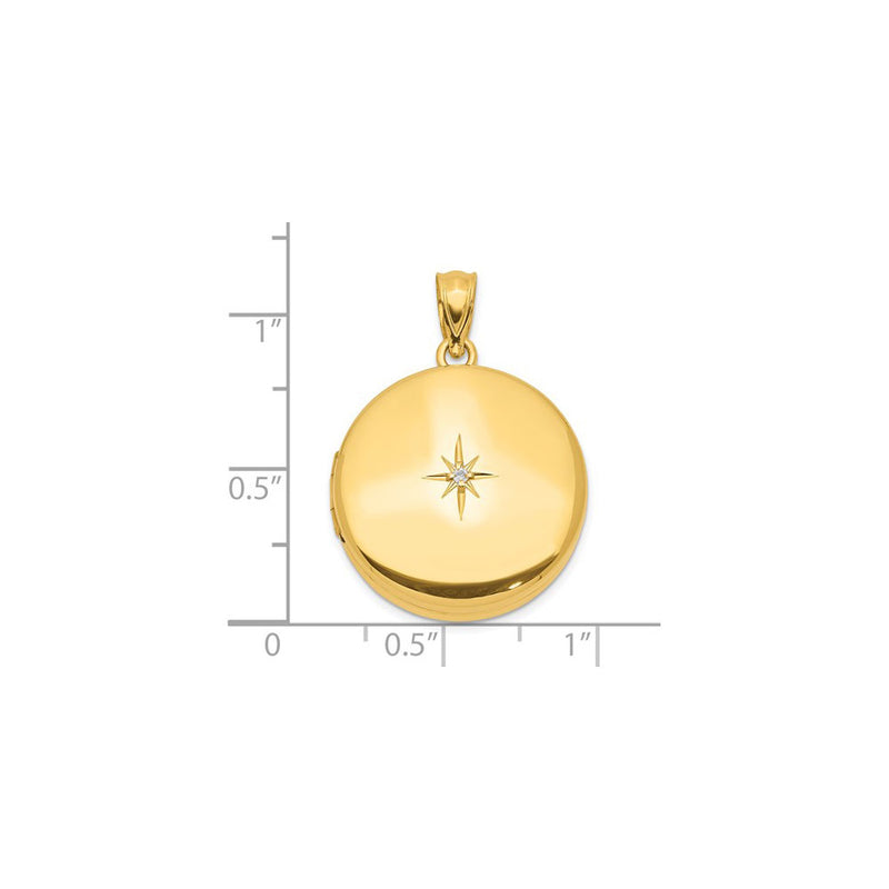 Diamond Star Golden Round Locket (Silver) scale - Popular Jewelry - New York