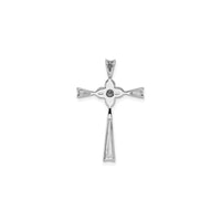 Diamond and Pearls Flower Cross Pendant (Silver) back - Popular Jewelry - New York