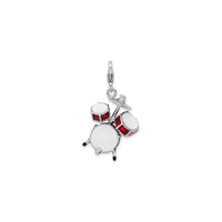 Drum Set Enamel Pendant (Silver) front - Popular Jewelry - New York