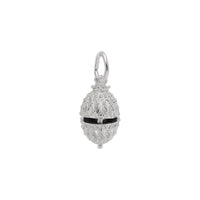 Easter Egg nga adunay Chick 3D Pendant (Silver) atubangan - Popular Jewelry - New York