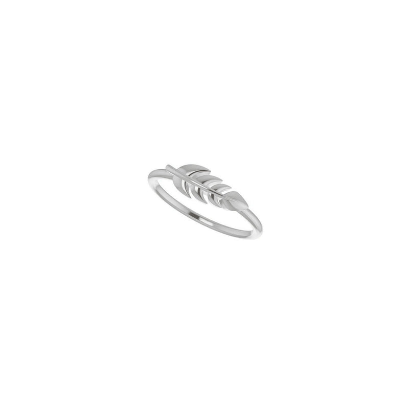 Fern Leaf Stackable Ring (Silver) diagonal - Popular Jewelry - New York