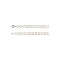 Огрлица со слатководни бисери (сребрена) зумирање со затворач - Popular Jewelry - Њујорк