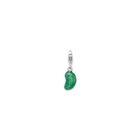 Green Jelly Bean Pendant (Silver) front - Popular Jewelry - New York