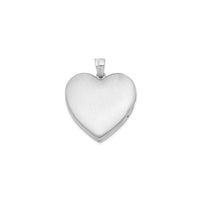 Heart Locket with Enameled Rose Photo Pendant (Silver) back - Popular Jewelry - New York