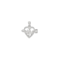 Heartbeat Arrow Heart Pendant (Silver) back - Popular Jewelry - New York