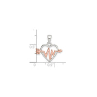 Heartbeat Arrow Heart Pendant (Silver) scale - Popular Jewelry - New York